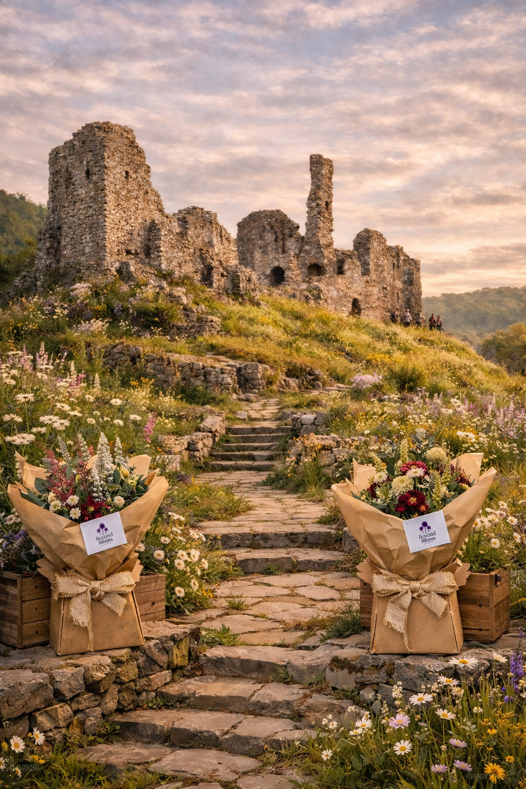 Natural seasonal flower arrangement inspired by Dartmoor, delivered to Okehampton
